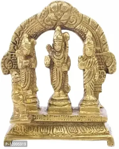 Elegant Brass Lord Ram Darbar Decorative Showpiece - 9 cm