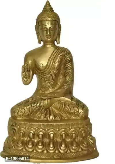 Elegant Brass Gautam Buddha Sculpture Decorative Showpiece - 10 cm