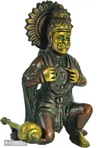 Elegant Brass Lord Hanuman Statue Decorative Showpiece - 7 cm
