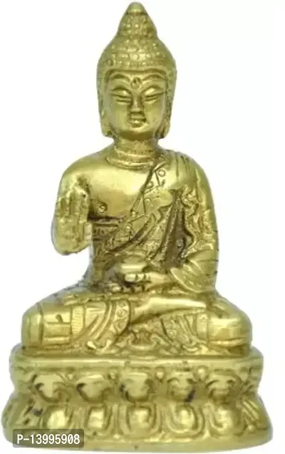 Elegant Brass Gautam Buddha Sculpture Decorative Showpiece - 9 cm