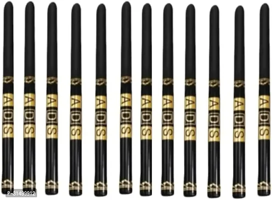 Waterproof Long Lasting Black Kajal Pencil For Women Girls- 12 Pieces-thumb0