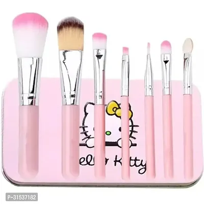 Soft Bristle Makeup Mini Brush Kit- Pink, 7 Pieces-thumb0