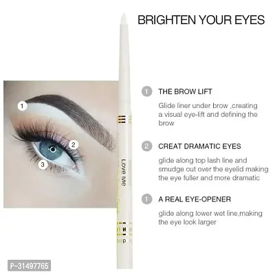 Professional 1Pc Pure White Kohl Kajal Auto Eye Pencil White-thumb0