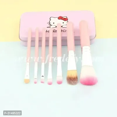 Soft Bristle Makeup Mini Brush Kit- Pink, 7 Pieces