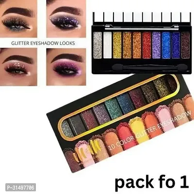 Glitter Eyeshadow Palette, 10 Colors Sparkle Shimmer Eye Shadow Highly Pigmented Long Lasting Makeup Palette-thumb0