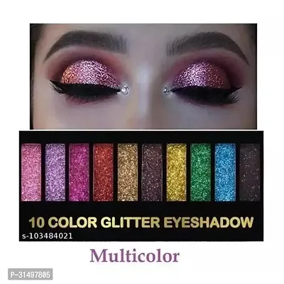 Glitter Eyeshadow Palette, 10 Colors Sparkle Shimmer Eye Shadow Highly Pigmented Long Lasting Makeup Palette-thumb0