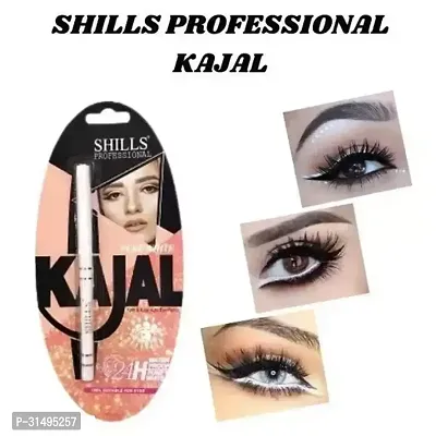 Professional 1Pc Pure White Kohl Kajal Auto Eye Pencil White-thumb0