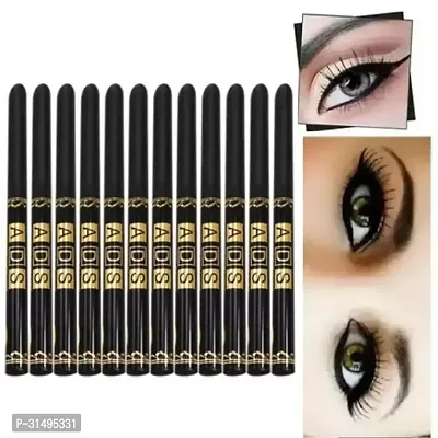 Asd 12Pc-Set Black Kajal Pencil Waterproof Long Lasting For Women And Girls Kajal Liner Combo Waterproof Smudge Proof-thumb0