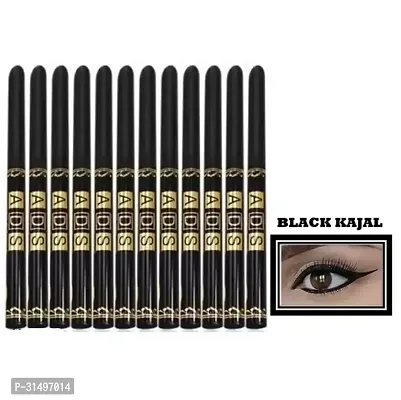 Black Kajal Pencil Waterproof Long Lasting Kajal Liner Combo 12 Pcs-thumb0