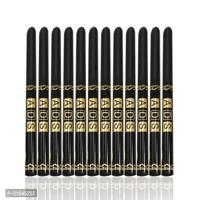 Asd 12Pc-Set Black Kajal Pencil Waterproofong Lasting For Women And Girls Kajal Liner Combo Waterproof Smudge Proof-thumb0