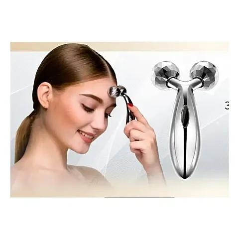 3D - Roller Massager 360 Rotate Silver Thin Face Full Body Shape Massager Facial Massage Relaxation Tool