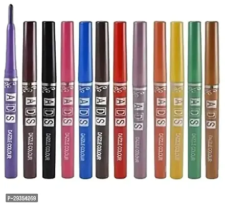 Long Lasting  Waterproof Excellent Multicolor Kajal Pack of 12-thumb0