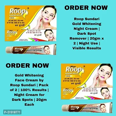 Roop Sundari Gold Whitening Cream - 2pcs x 20g Tubes for Flawless Skin