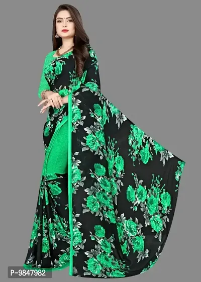 Trendy Georgette Saree with Blouse Piece for Women-thumb2