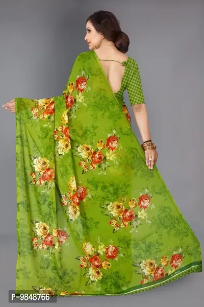 Printed georgette Saree with Blouse Piece-thumb4