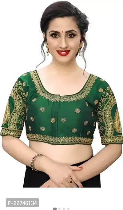 Stylish Women Pure Silk Stitched Ethnic Blouse-thumb0