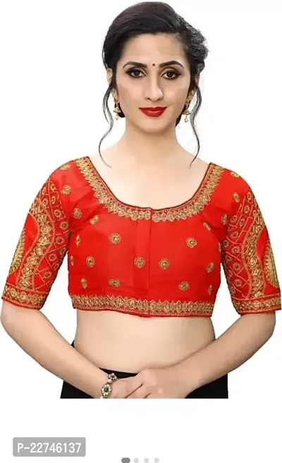 Stylish Women Pure Silk Stitched Ethnic Blouse-thumb0