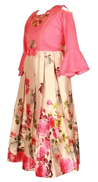 Bell Sleeves Pink Dress for Girls-thumb1