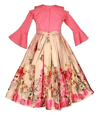 Bell Sleeves Pink Dress for Girls-thumb2