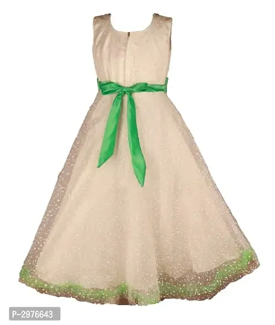 White Polka Green Dress-thumb4