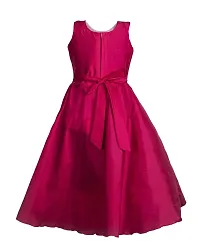 Kid Girls Pink Silk Blend Embellished Fit And Flare Dress-thumb2