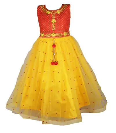 Kid Girls Silk Blend Embellished Fit And Flare Dress