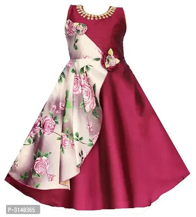 Kid Girls Pink Silk Blend Embellished Fit And Flare Dress