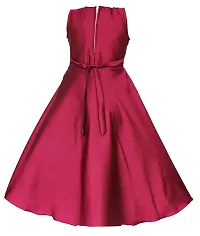 Kid Girls Pink Silk Blend Embellished Fit And Flare Dress-thumb2