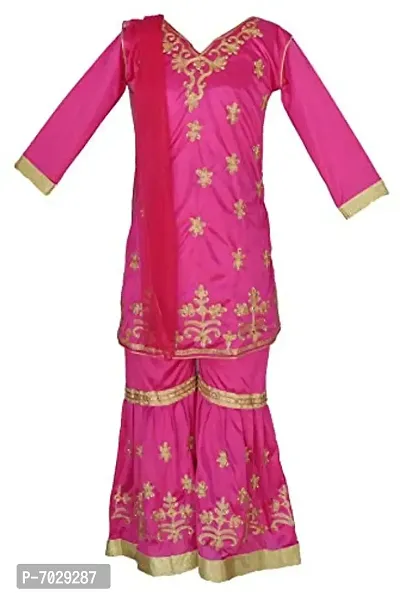 My Lil Princess Baby Girls Birthday Frock Dress_Kids Sharara Pink Frock_3-4 Years-thumb0