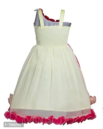 My Lil Princess Girl's A-Line Knee Length Dress (My Lil Princess_Stars N Red_16_Gold_12-18 Months)-thumb4
