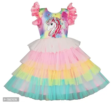 My Lil Princess Girls' Dress Layered Unicorn Dress_18_1-2 Years