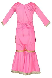 My Lil Princess Baby Girl's Knee Length Dress ( My Lil Princess_Kids Sharara SilkPink_22 _ Pink _ 3-4 Years )-thumb3