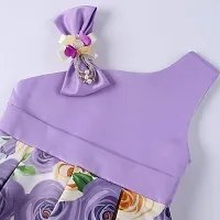 Fabulous Purple Satin Printed A-Line Dress For Girls-thumb3