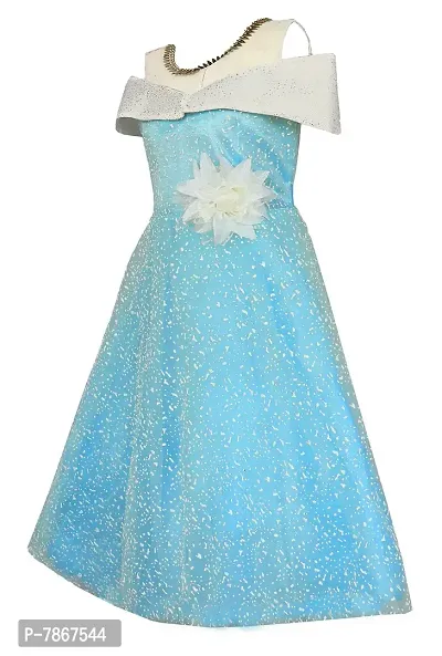 My Lil Princess Girls' Dress Elsa Polkaaaa_28_7-8 Years Turquoise Blue-thumb2