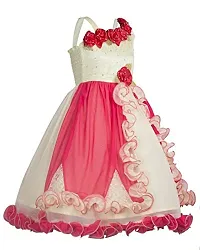 My Lil Princess Girl's A-Line Knee Length Dress (My Lil Princess_Stars N Red_16_Gold_12-18 Months)-thumb1