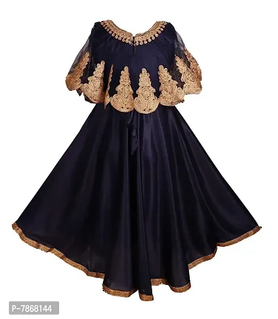 My Lil Princess Baby Girls Birthday Frock Dress_Embriodery Blue_3-4 Years-thumb3