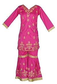 My Lil Princess Baby Girls Birthday Frock Dress_Kids Sharara Pink Frock_3-4 Years-thumb1