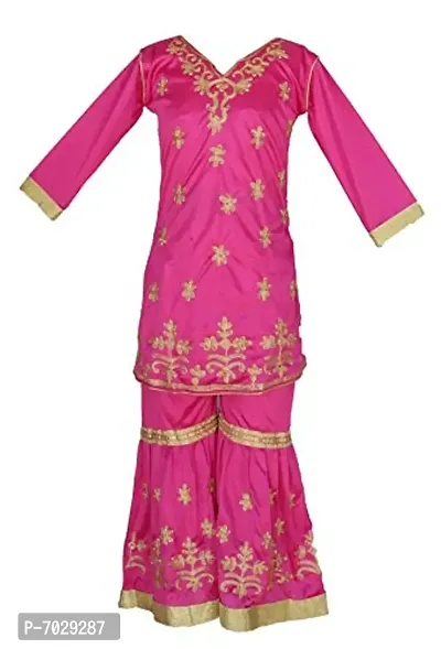 My Lil Princess Baby Girls Birthday Frock Dress_Kids Sharara Pink Frock_3-4 Years-thumb2