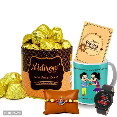 Midiron Rakhi Gift Hamper with Premium Chocolate and Coffee Mug for Brother | Rakhi Gift for Brother ( Chocolate, Rakhi, Greeting Card)