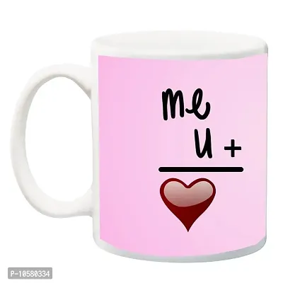 ME&YOU Valentine's Day Gift ;Me + You,Me - You Printed Ceramic Mug
