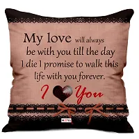 ME & YOU Beautiful Love Quoted Printed Cushion (16*16 Inch) & Teddy with Greeting Card for Valentine Gifts (Multicolor)-thumb1