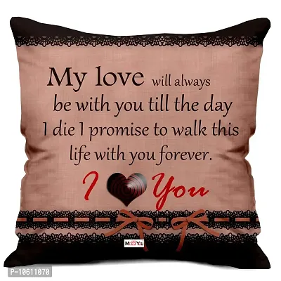 ME & YOU Beautiful Love Quoted Printed Cushion (16*16 Inch) & Teddy with Greeting Card for Valentine Gifts (Multicolor)-thumb2