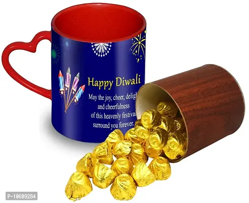 Midiron Special Diwali Gift, 20 Piece Gold Chocolate with Printed Ceramic Coffee Mug-thumb0