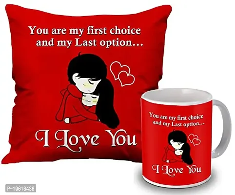 Midiron Gift for girlfriend, Gift for boyfriend, Gift for wife | Gift for spouse | Birthday gift, Anniversary gift | Chocolate , Rose, Mug, cushion Size 16 x 16 inches| Pack of 4-thumb2