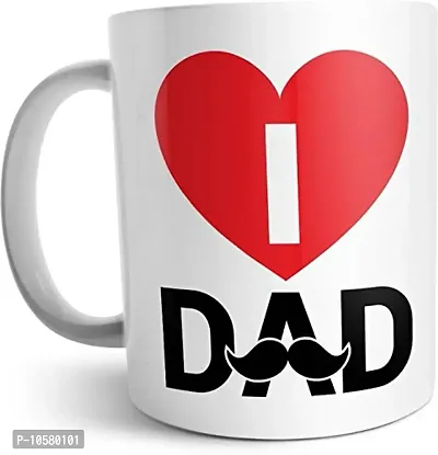 ME&YOU Gift for Dad On Father's Day Anniversary Birthday; I Love Dad Big Heart Printed Ceramic Mug-thumb0