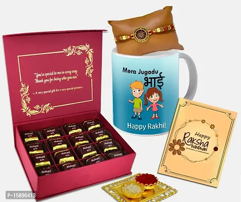 Midiron Rakhi Gift for Brother / Bhaiya / Bhai | Rakhi Chocolate gift pack for Brother | Chocolates, Coffee Mug, Rakhi with Roli and Greeting Card Gift Set-IZ2266-86