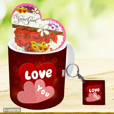 ME&YOU Romantic Gifts, Surprise Greeting Card with Printed Mug, Keychain for Wife, Girlfriend, Fiance On Valentine's Day, Birthday, Anniversary and Any Special Occasion IZ18Card1Mk-DTLove-58