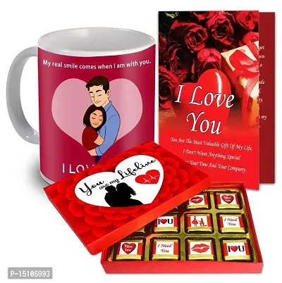 Midiron Birthday Chocolate Gift | Love Gift For Girlfriend | Romantic Love Gift ( Chocolates Gift | Greeting Card | Love Quoted Coffee Mug )