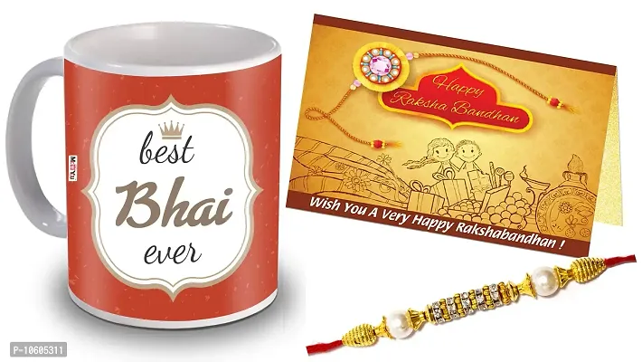 ME & YOU Designer Rakhi with Printed Coffee Mug and Greeting Card for Brother on Raksha Bandhan