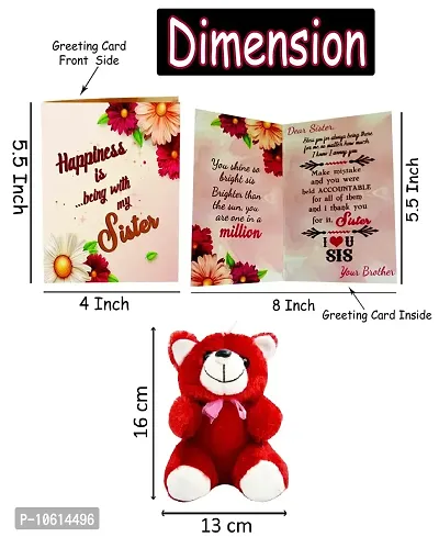 ME & YOU Gift for Sister | Return Rakhi Gift for Sister | Birthday Gift for Sister | Anniversary Gift for Sister | Red Teddy Gift for Sister-thumb2